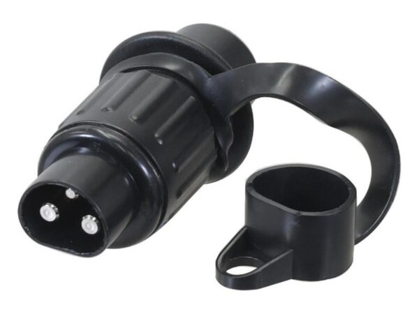 116818 3 PIN PLUG PLASTIC W/CAP - FLAT TERM