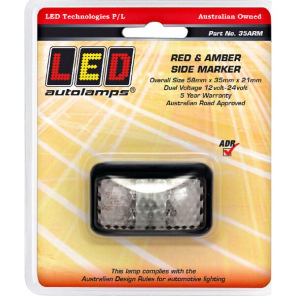 35ARM LED RED/AMBER CLEARANCE LIGHT 10-30V