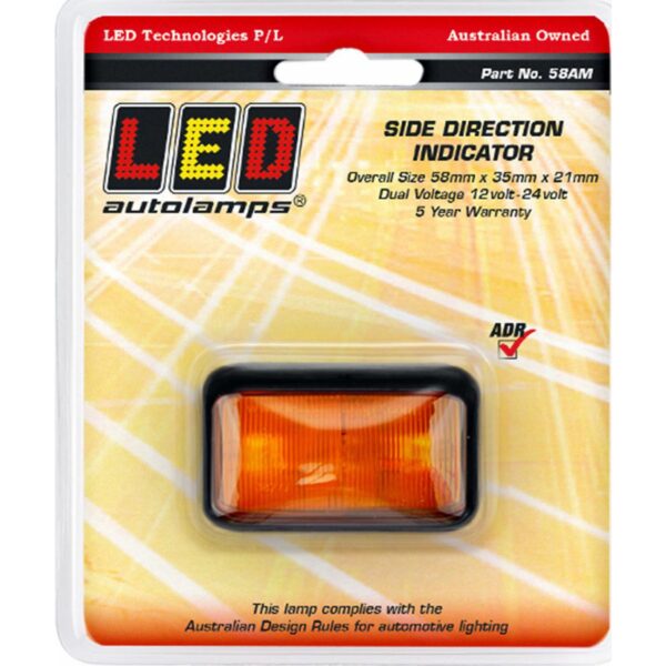 58AM AMBER SIDE DIRECTION INDICATOR LED MULTI-VOLT