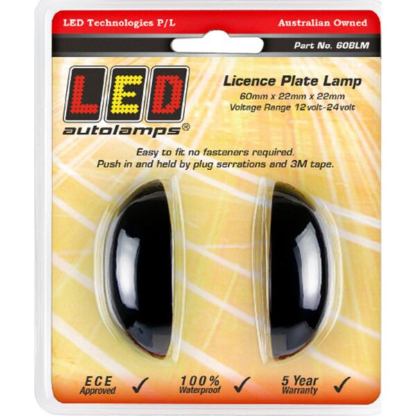60BLM LICENCE PLATE LAMP BLACK BASE