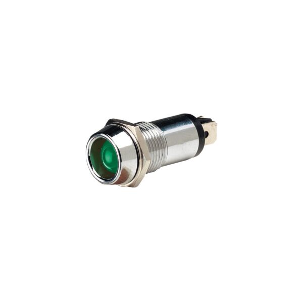N62091BL LED PILOT LAMP 12V GREEN - CHROME