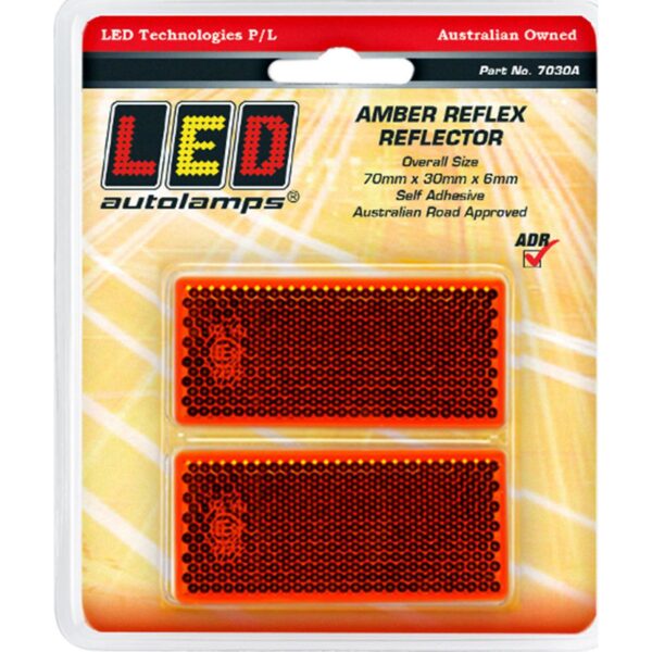 7030A AMBER REFLECTORS SELF ADHESIVE (PAIR)
