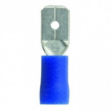 BQCM BLUE CRIMP MALE  TERMINAL 6mm (100)