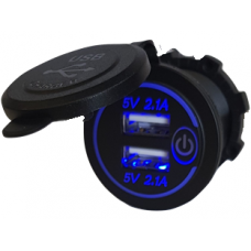 Q2749-WS ACC.SOCKET TWIN USB 4.2A 12-24V WITH SWITCH