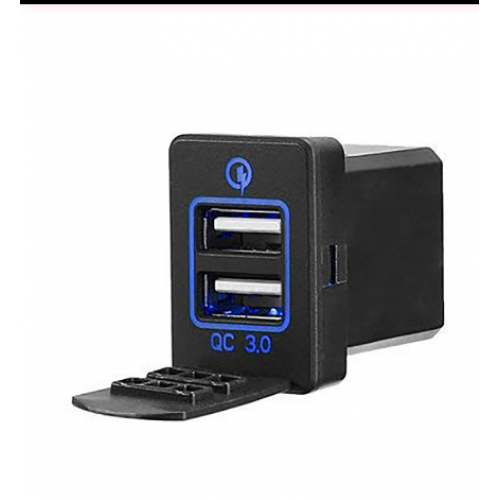 USBT1 DUAL USB TOYOTA SMALL 12/24V  3.1 AMP BLUE