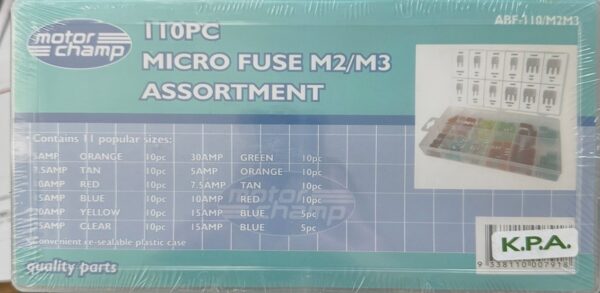 ABF-110/M2M3 FUSE ASSORTMENT SUIT MICRO2 & MICRO3 WEDGE FUSES (110)