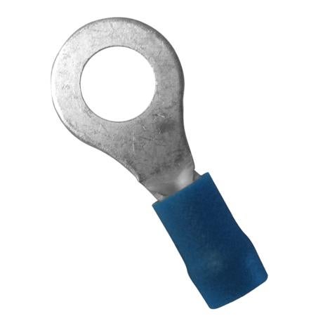 B2-4 BLUE CRIMP EYE TERMINAL 4MM HOLE (100)