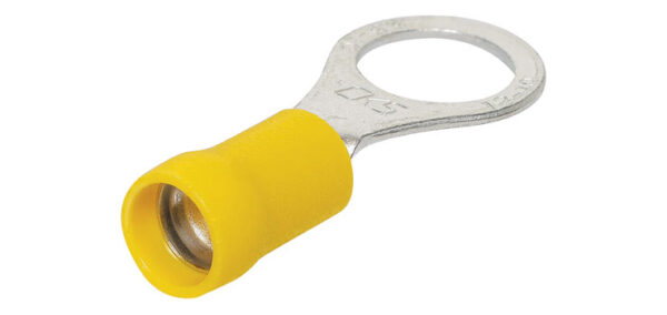 Y3-10 CRIMP TERMINAL YELLOW - 10mm EYE (100)