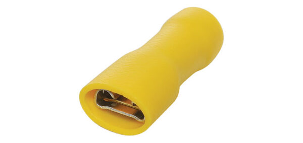 YQCF-1 YELLOW CRIMP FEMALE 6mm SPADE TERMINAL  (100)
