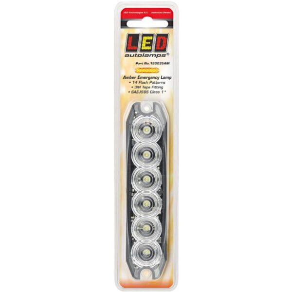 120035AM LED AMBER EMERGENCY LAMP 14 FLASH PATTERNS