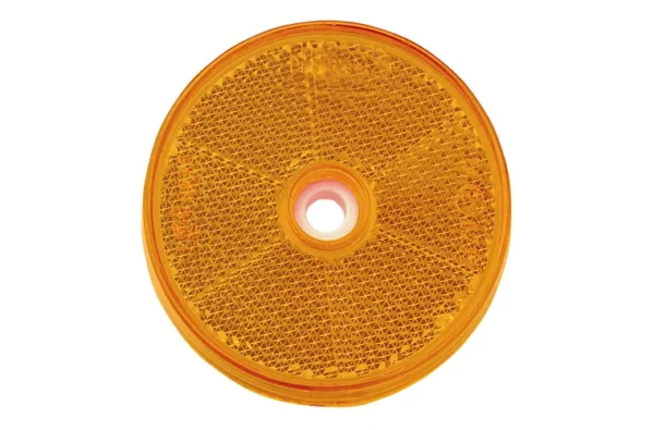 N84011/50 AMBER ROUND REFLECTOR 60MM CENTRAL FIX (50)